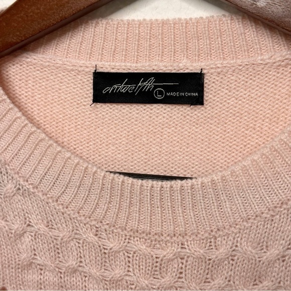 Ontwelfth blush pink boho Fringe long sleeve sweater NWT size M - Picture 11 of 12